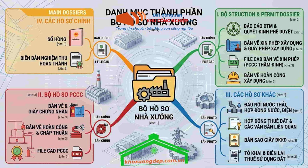 Danh mục bộ hồ sơ nhà xưởng gồm những gì?