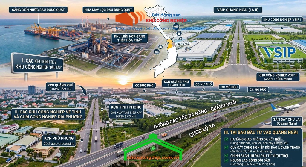 Quảng Ngãi hiện có những khu công nghiệp nào?