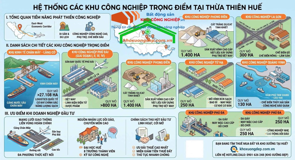 TP.Huế hiện có những khu công nghiệp nào?