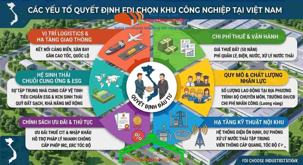 Yếu tố nào quyết định FDI lựa chọn khu công nghiệp?